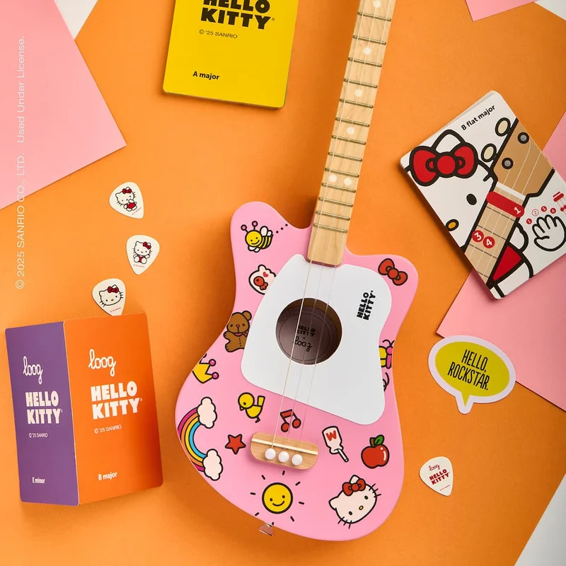 loog x hello kitty mini acoustic - Pink