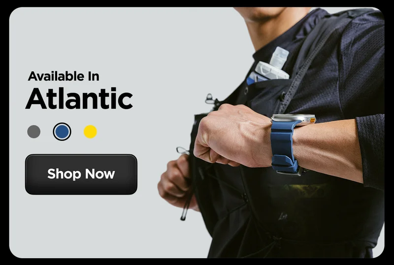 Rocky Point Band available in Atlantic. Featured on an ultra runner with a vest with water.