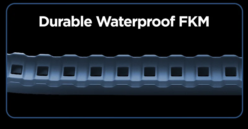 Durable Waterproof FKM. Breathable ventilation channels. Rocky Point Band in Atlantic Blue.