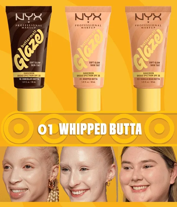 GIF Image with all Buttermelt Glaze shades available