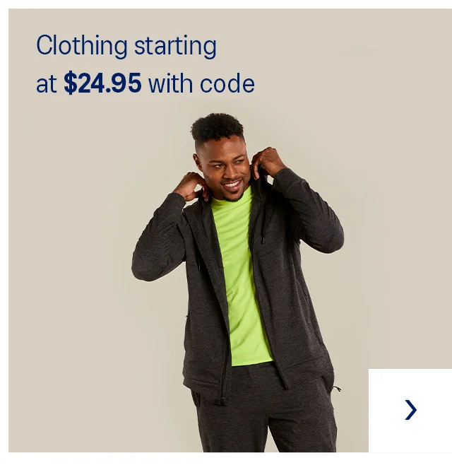 Clothing starting at $24.95.
