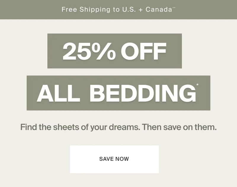 25% OFF ALL BEDDING | SAVE NOW