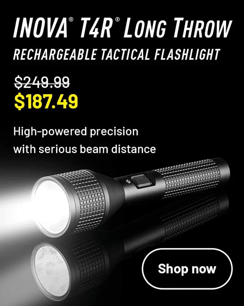 INOVA® T4R® Long Throw Rechargeable Tactical Flashlight