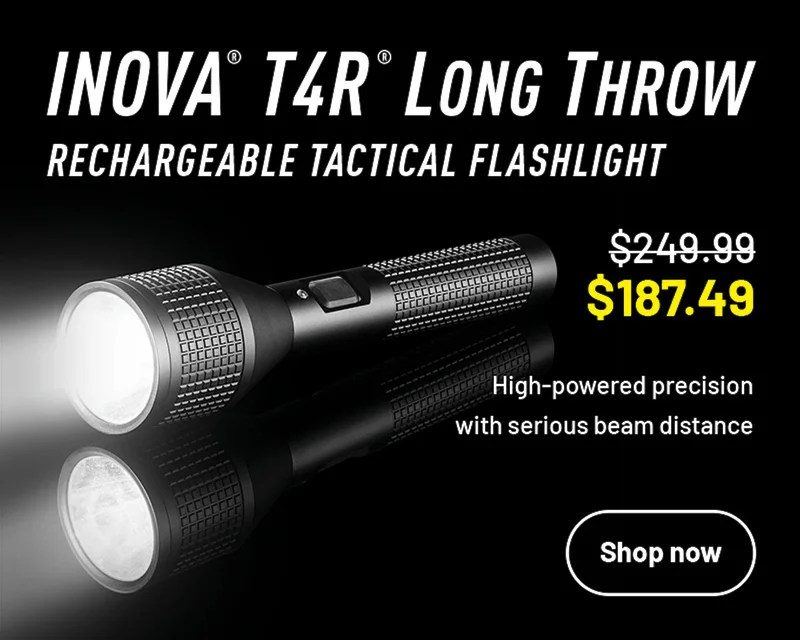 INOVA® T4R® Long Throw Rechargeable Tactical Flashlight
