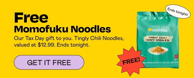 Tax Day Treat: Free Momofuku Noodles | GET IT FREE