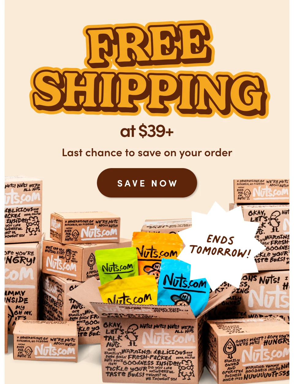 FREE SHIPPING at $29+ Ends Tomorrow; Last chance to save on your order; Save Now