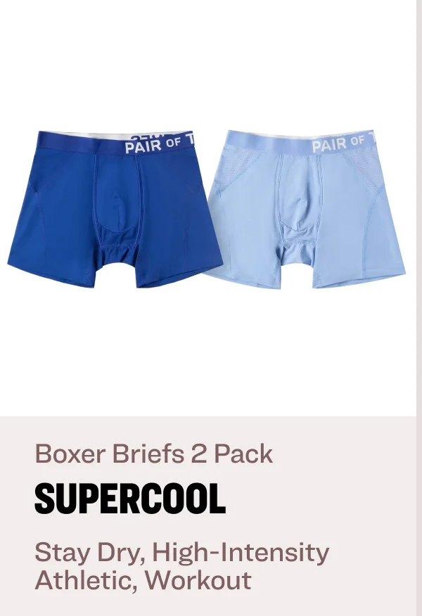 Boxer Briefs 2 Pack supercool stay dry, high-intensity athletic, workout