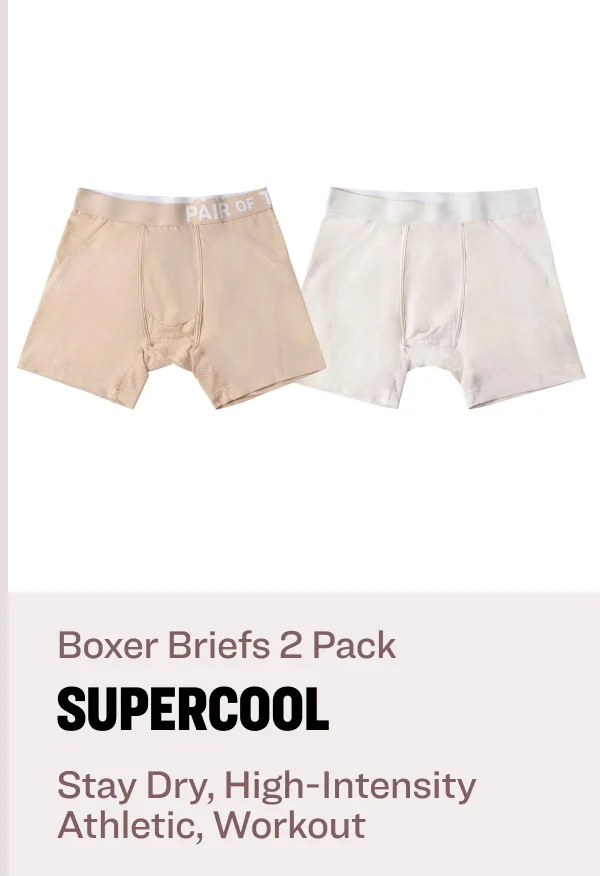 Boxer Briefs 2 Pack supercool stay dry, high-intensity athletic, workout
