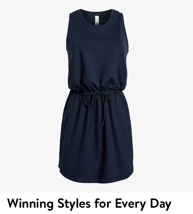 A trio of women's active dresses.