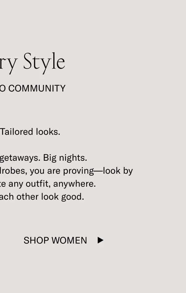 Visionary Style From The Koio Community Chinos. Jeans. Tailored looks.   City strolls. Weekend getaways. Big nights.   With effortless and unique wardrobes, you are proving—look by look—that Koios elevate any outfit, anywhere. Let’s keep making each other look good.