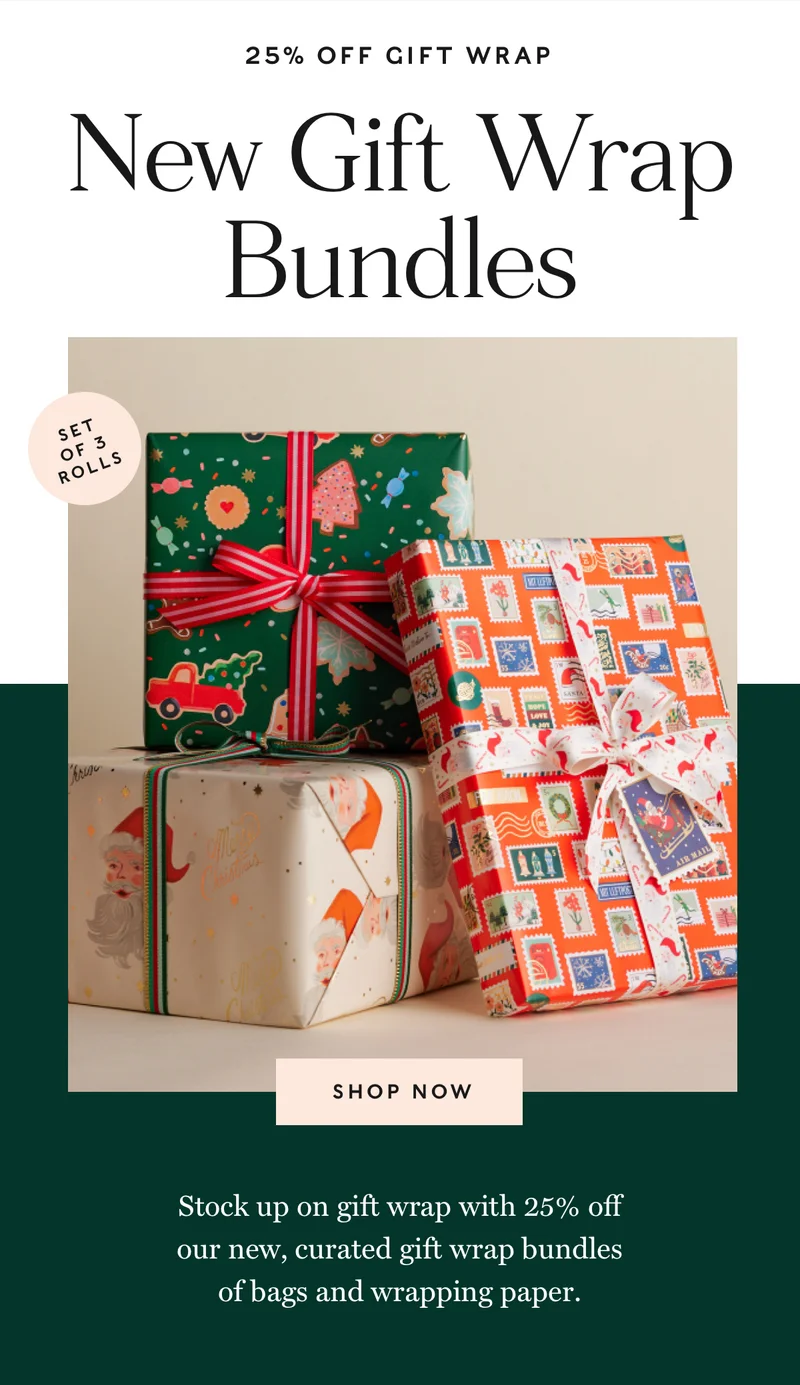 25% Off Gift Wrap Bundles