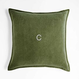 Moss Washed Organic Cotton Velvet Throw Pillow