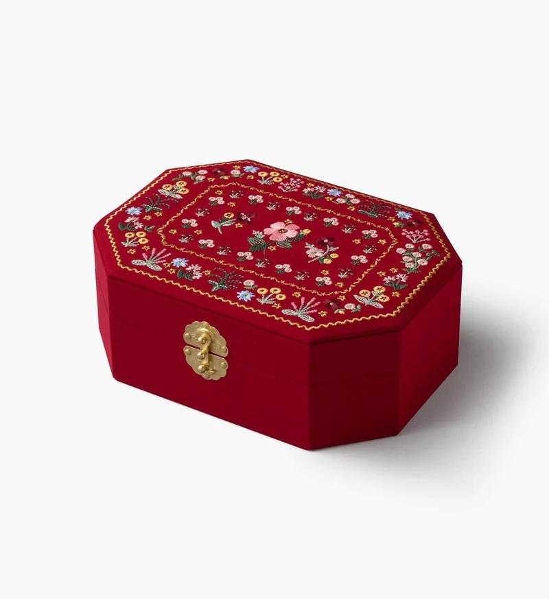 Image of Embroidered Jewelry Box - Gemma