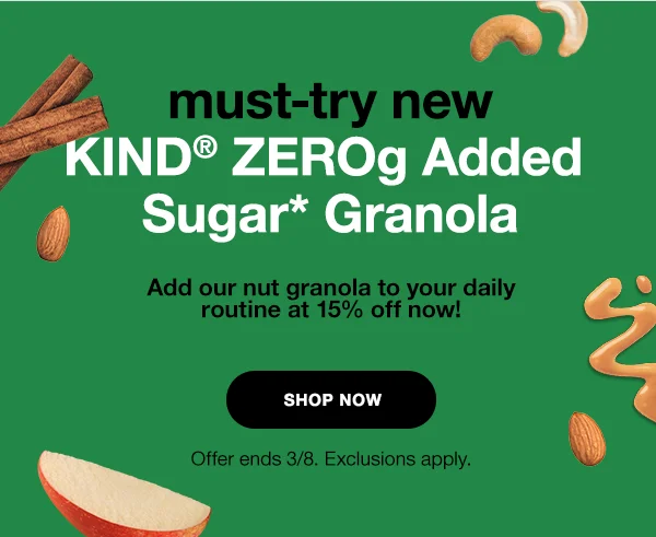 must-try new ZEROg Added Sugar Granola