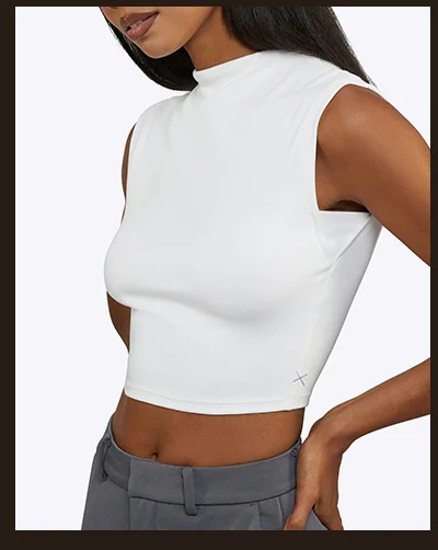 White Sleeveless Tomboy Tee