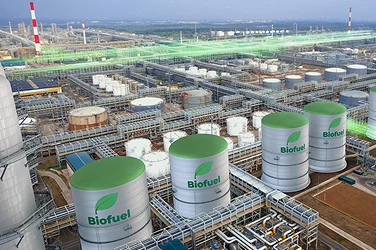 Image of a Biofuel refinery designed by Worley Digital using Dell AI solutions.