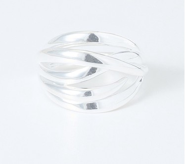 Ultrafine 950 Silver Graduated Bypass Ring