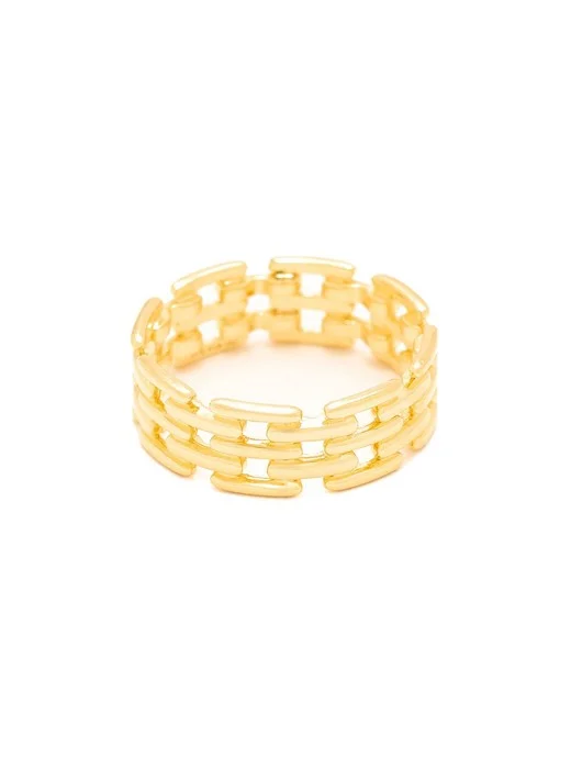 UltraFine 950 Silver Link Detailed Band Ring