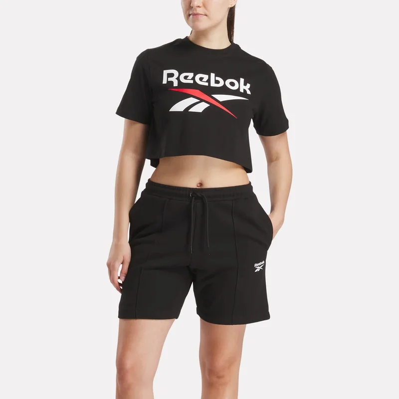 Image of Women's Two-Color Logo Crew Cropped Short Sleeve Tee