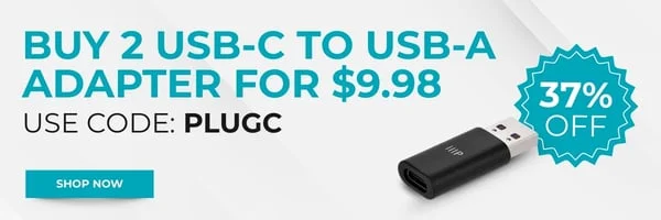 Buy 2 USB-C Female to USB-A Male Adapter for $9.98 Use Code: PLUGC 37% Off
