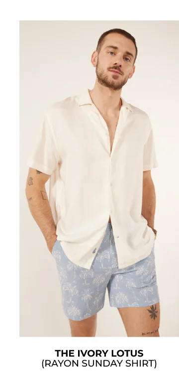 Rayon Sunday Shirt: The Ivory Lotus