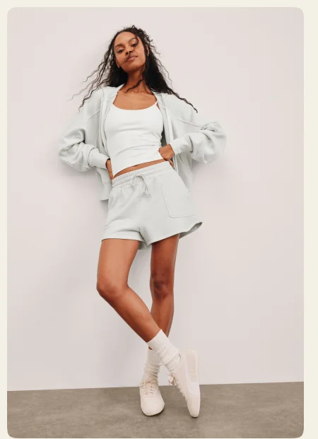 Cali Short in Washed Vintage White