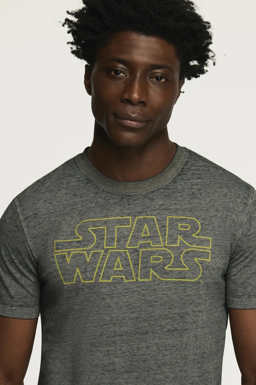 Image of Lucky Brand Star Wars Logo Tee - Men's Clothing Tops Shirts Tee Graphic T Shirts in #001 Black