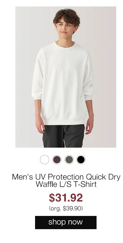 Shop Men's UV Protection Quick Dry Waffle L/S T-Shirt