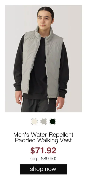 Shop Men's Water Repellent Padded Walking Vest