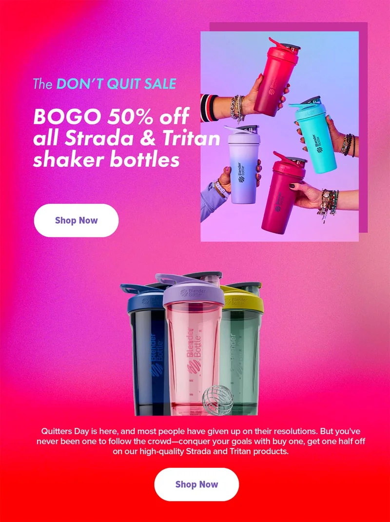 BOGO 50% Off - Strada & Tritan Shakers - Shop Now