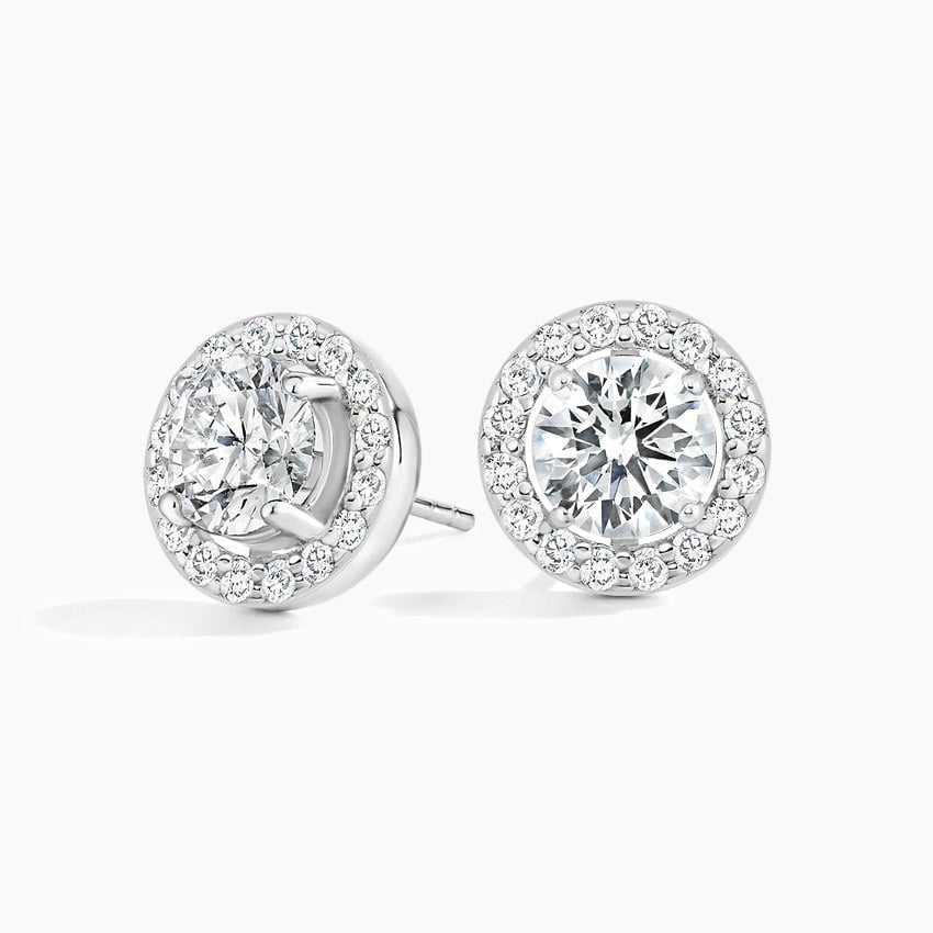 Lab Created Diamond Halo Stud Earrings