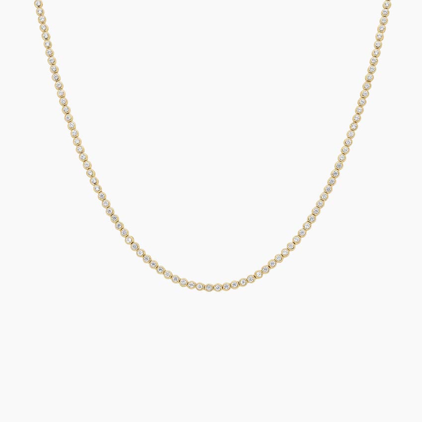 Bezel Lab Diamond Tennis Necklace