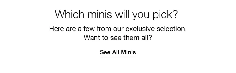 Which minis will you pick?  | Here are a few from our exclusive selection. Want to see them all? | See All Minis