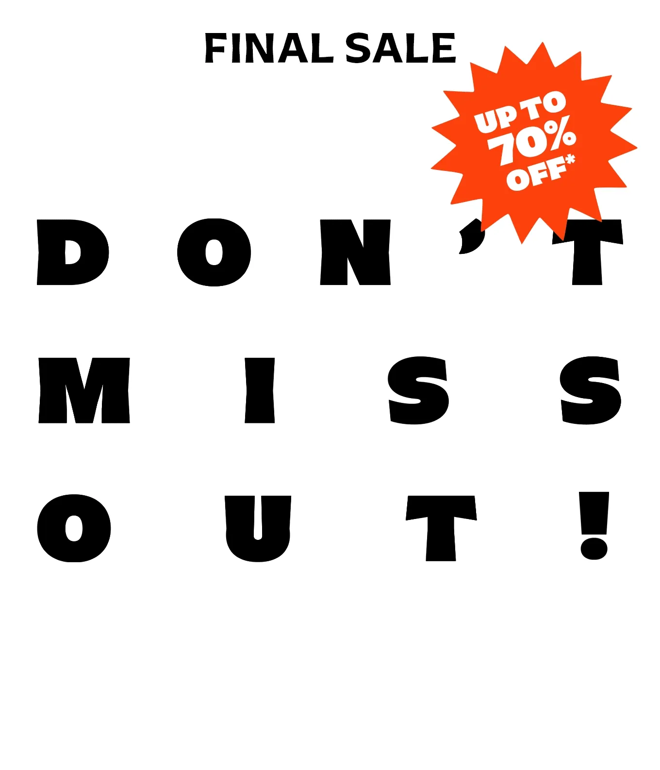Sale! Up to 70% off!