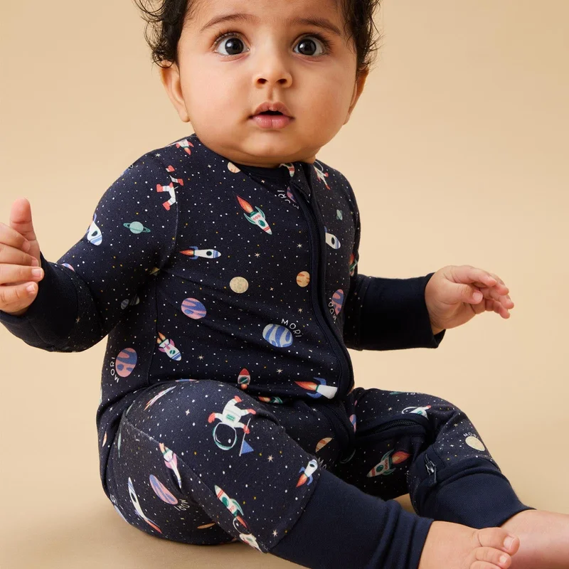Image of Cosmic Clever Zip Baby Pajamas