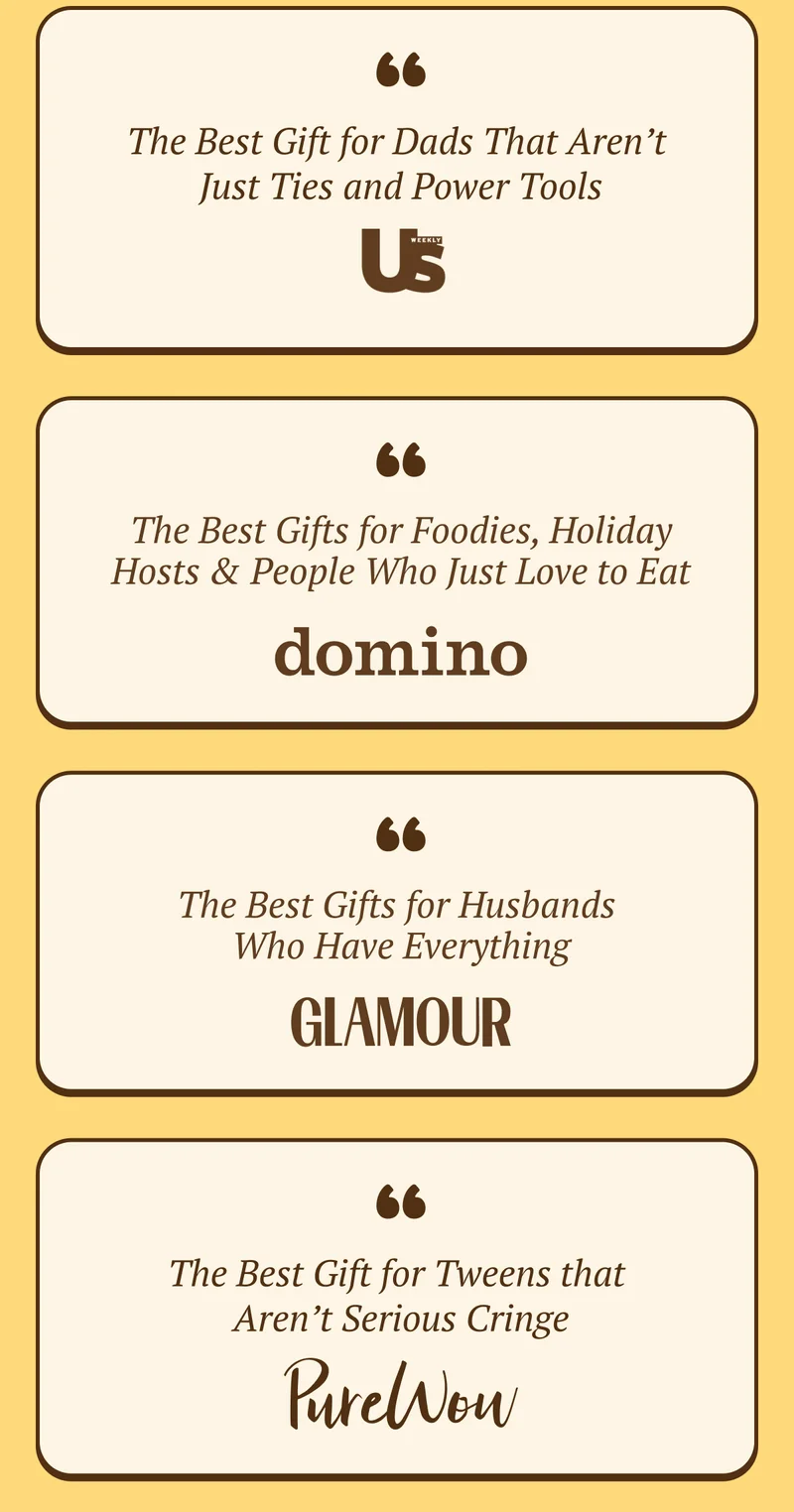 As seen in: US Weekly, Domino, Glamour, PureWow