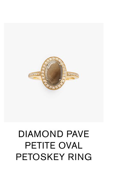 Diamond Pave Petite Oval Petoskey Ring