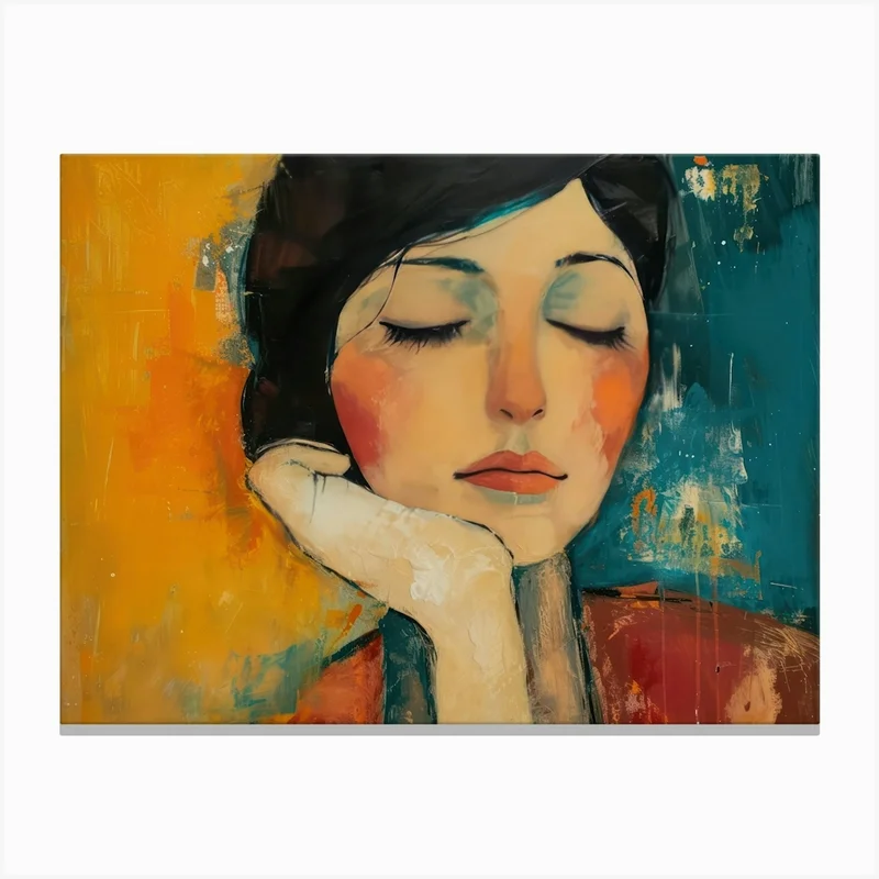 Image of Contemporary Artwork Inspired By Amadeo Modigliani 8 Canvas Print