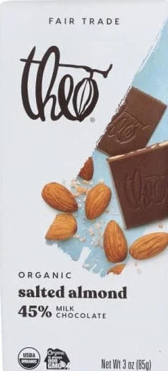 Image of Theo Milk Chocolate Salted Almond Bar