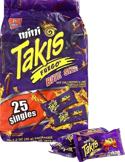 Image of Takis Mini Fuego Chili Lime Tortilla Chip Minis (25 CT)