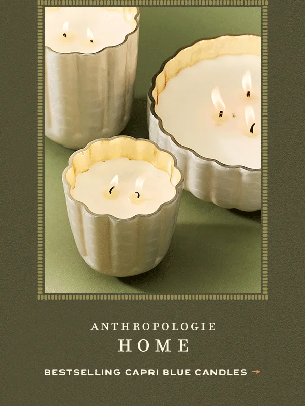 anthropologie home, bestselling capri blue candles