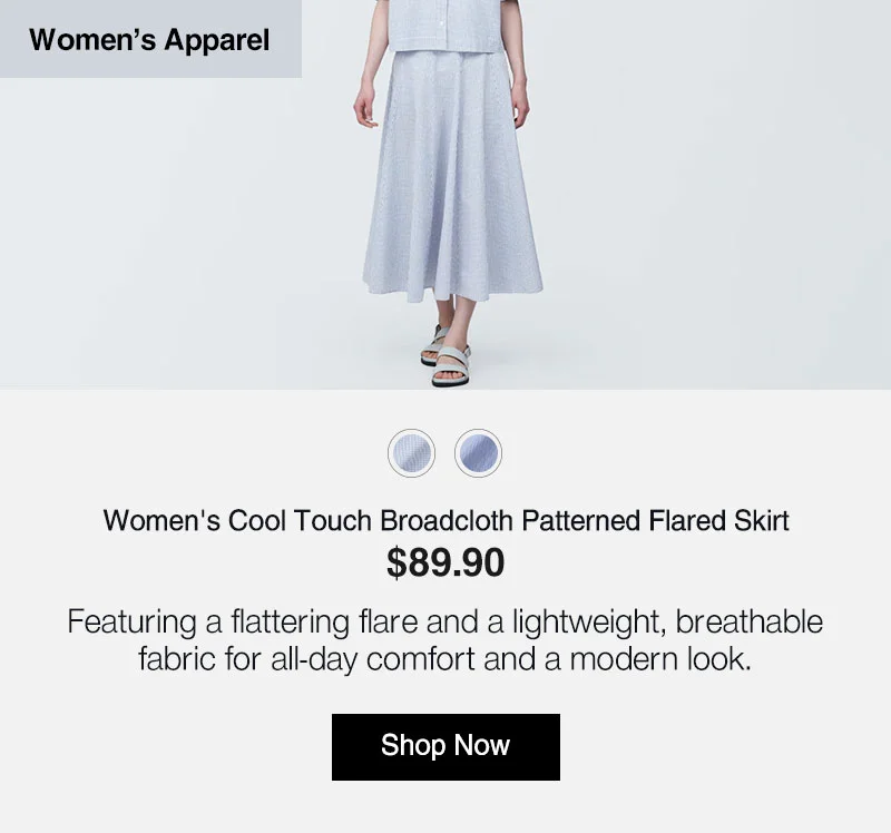 Shop Women's Cool Touch Broadcloth Patterned Flared Skirt