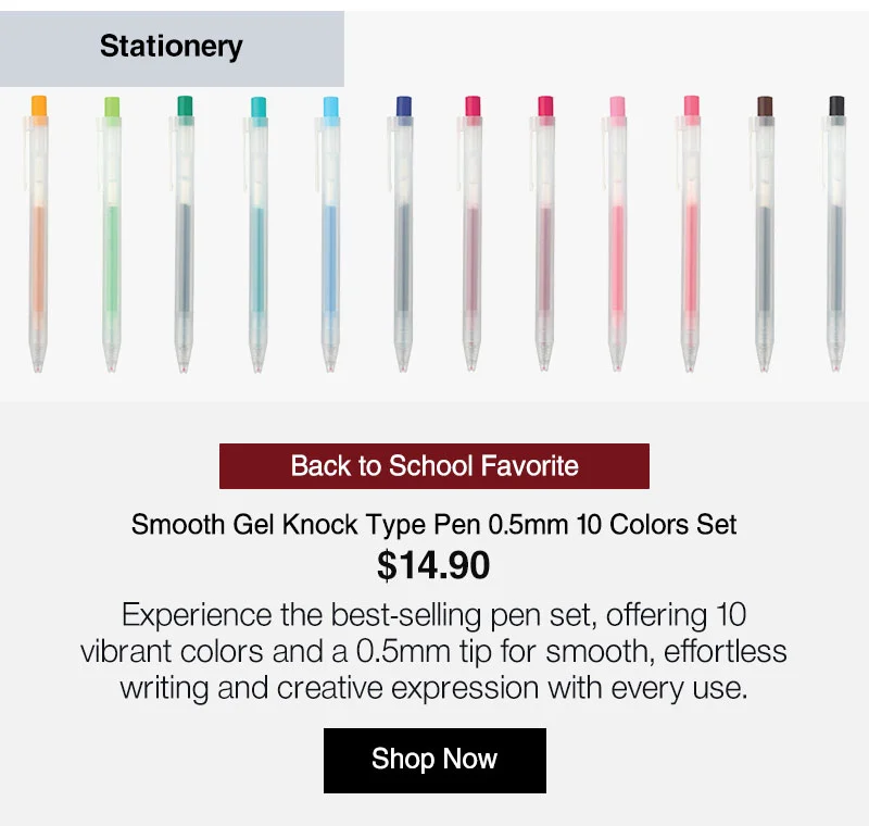 Shop Smooth Gel Knock Type Pen 0.5 10 Colors Set