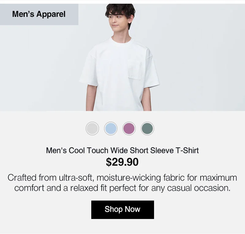 Shop Men's Cool Touch Wide Short Sleeve T-Shirt