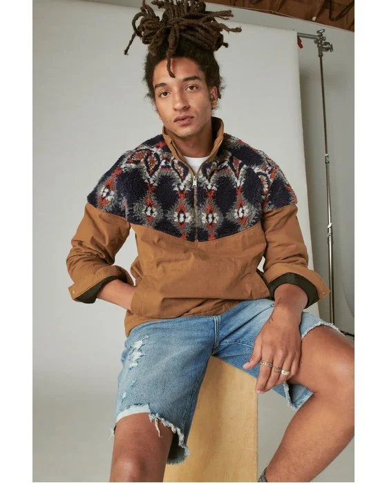 FAUX SHEARLING MIX ANORAK