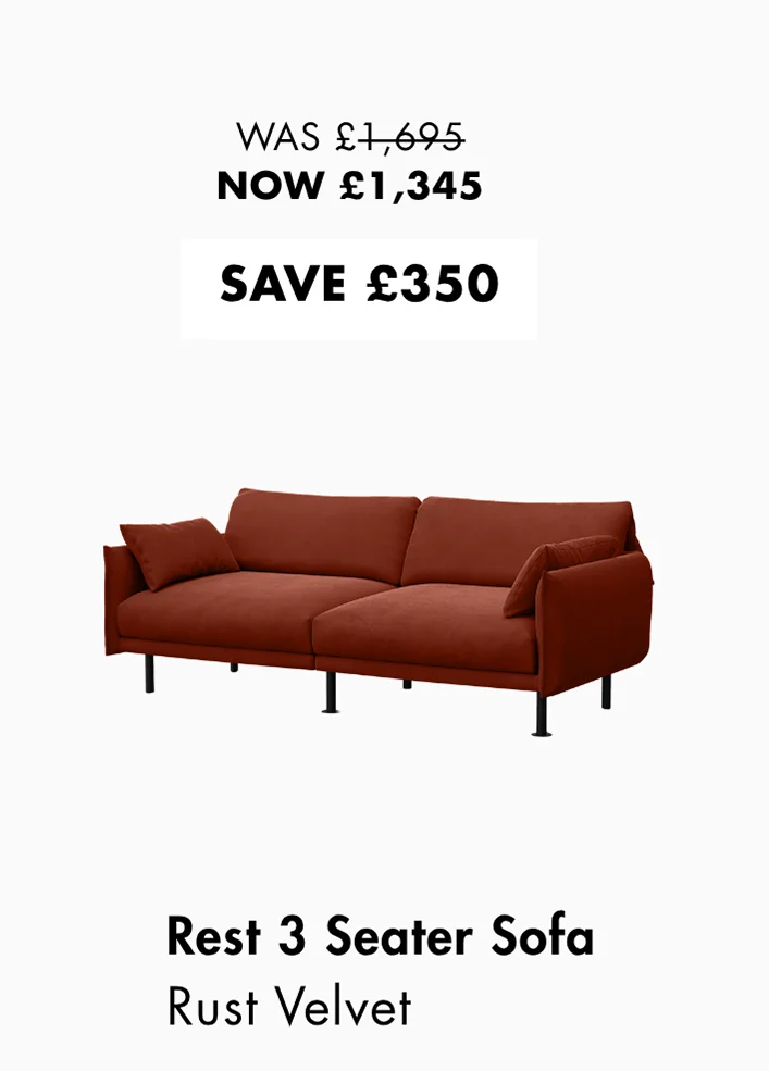 Rest 3 Seater Sofa - Rust Velvet