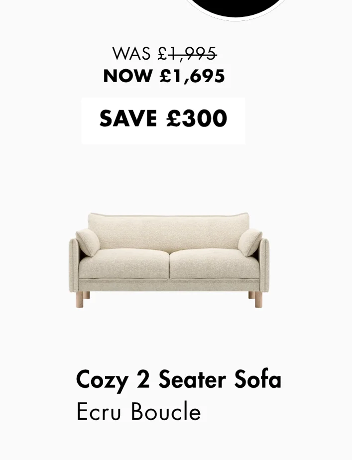 Cozy 2 Seater Sofa - Ecru Boucle