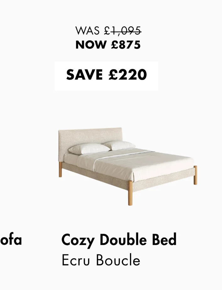 Cozy Double Bed - Ecru Boucle