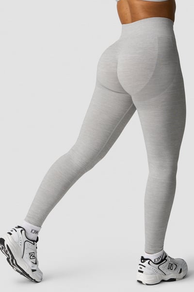 Image of Smooth Seamless Tights Light Grey Melange
