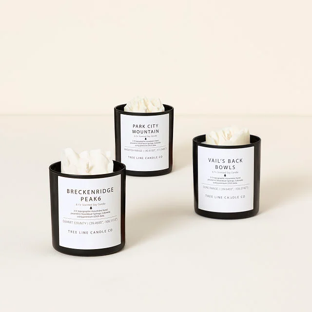 3D Ski Mountain Candle